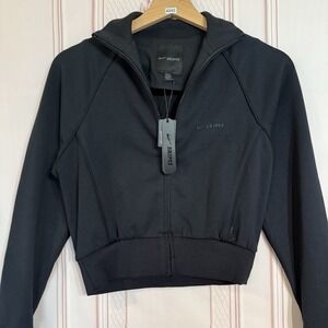 NikeSKIMS Matte Tricot Track Zip Up Jacket Sz XXS Obsidian NWT Oversized $118